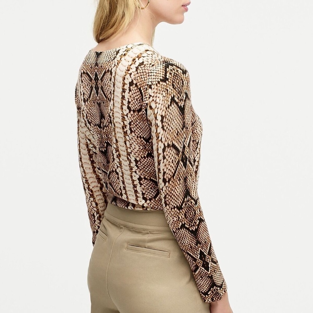 J. Crew Tippi Sweater Snakeskin Python Merino Woo… - image 2